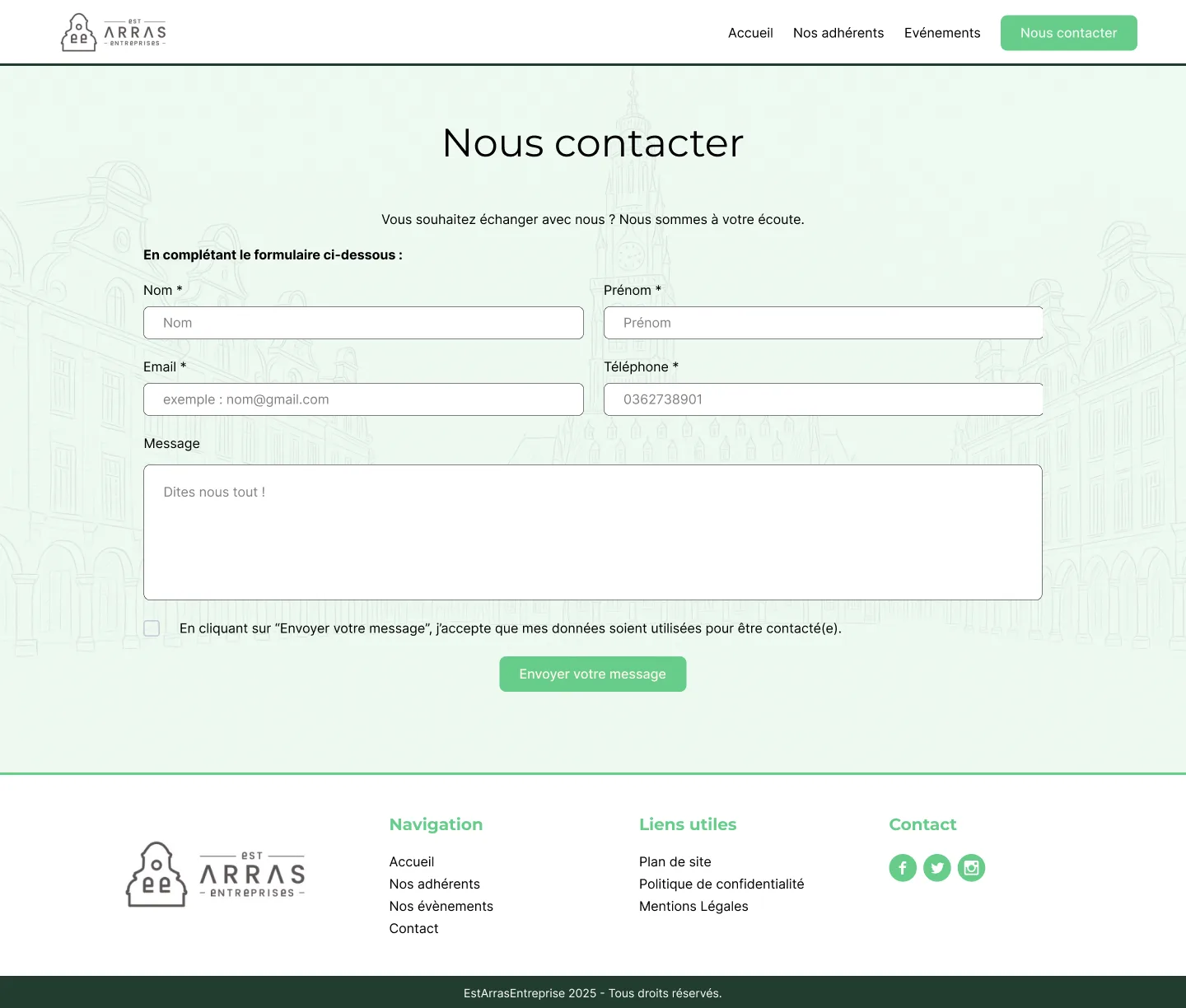 Page contact