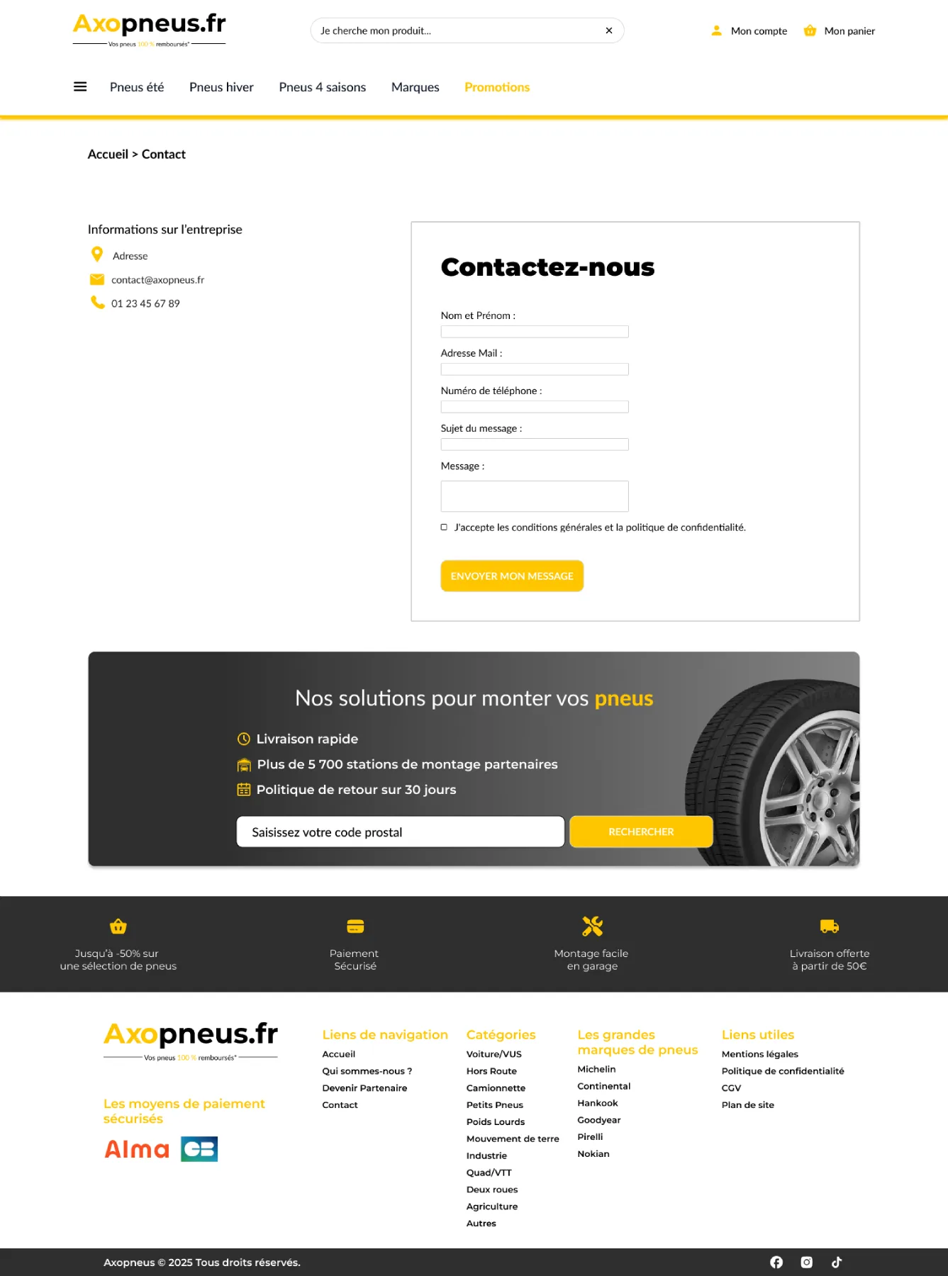 Page contact Axopneus