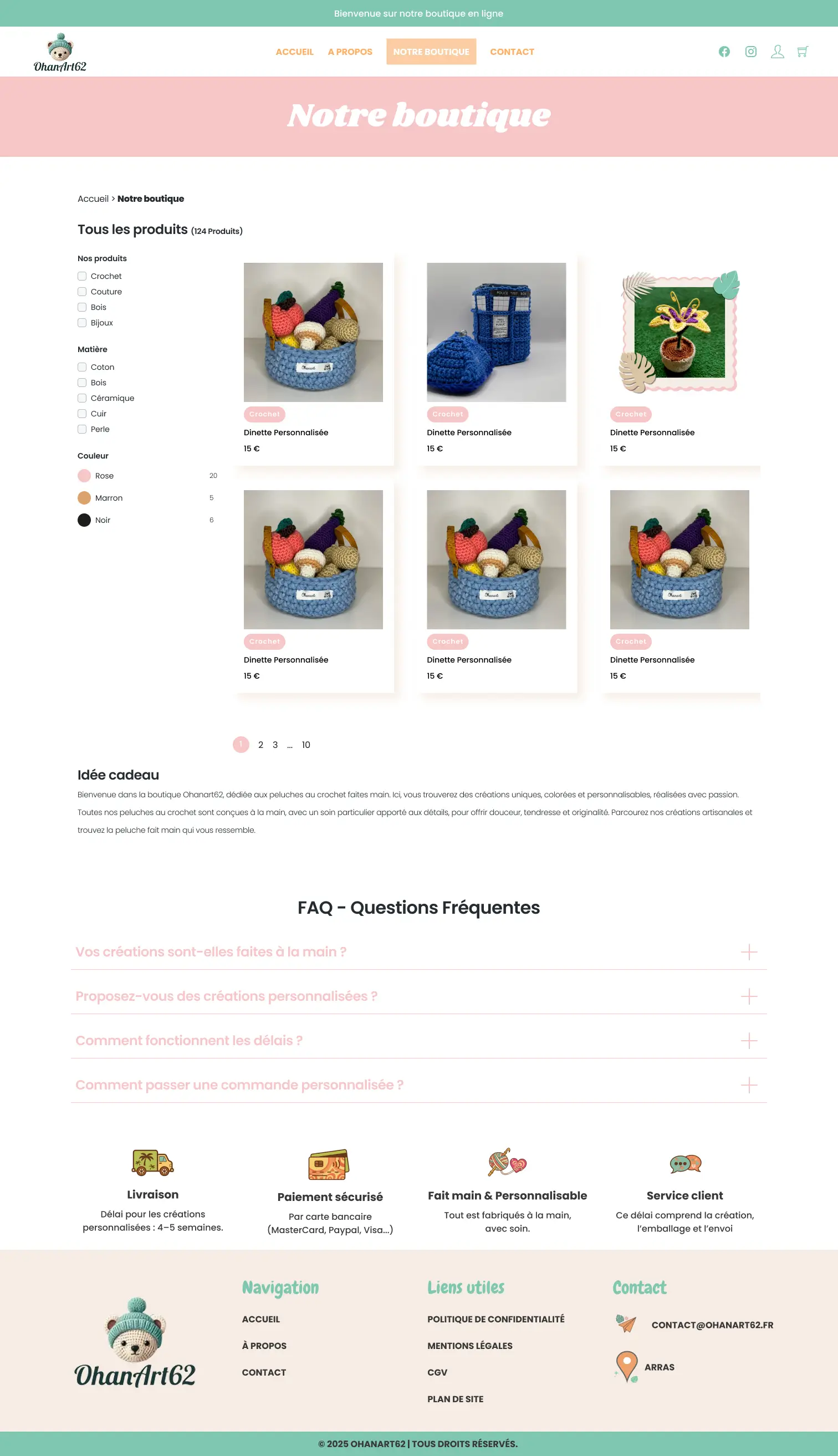 Page catégorie Ohanart62